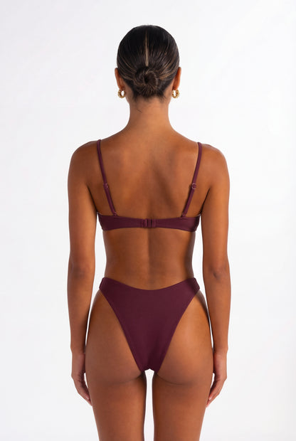 ALINA – Sculpting Underwire Bikini Set - Wine Red